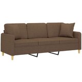  Kavč dvosed z blazinami rjav 180 cm blago | Shoptok.si
