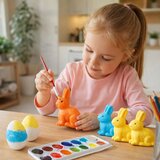  Set for painting styrofoam decorations 3 bunnies 2 eggs paints | Shoptok.si