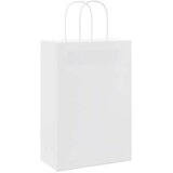  Papirnate vrećice 250 kom s ručkama bijele 21x11x31 cm | Eponuda.ba