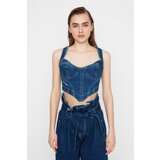 Trendyol X Sagaza Studio Navy Blue Denim Blouse | shoptok.hr