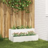 vidaXL Vrtnarska saksija Bela Plastika 100 x 60 x 45 cm Vzdržljiva | Shoptok.si