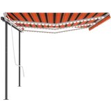  Tenda na ručno uvlačenje s LED svjetlima 6x3 m narančasto-smeđa | shoptok.hr