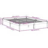  Dugi okvir kreveta bez madraca 140 x 210 cm od borovine | shoptok.hr