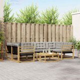  Set vanjskih sofa 7 kom. Bijela i svjetlosiva Smeđa 79 x 79 x 37 cm | Shoptok.si
