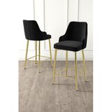Hanah home set od 6 barskih stolica Tera, crna tkanina Babyface, zlatne metalne noge | Eponuda.com