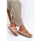 Boto Women's Sandals With Buckles And Decorative Stitching Beige Visley | Shoptok.si