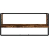  Zidna polica s prečkom dimljena boja hrasta 65x25x30 cm | shoptok.hr