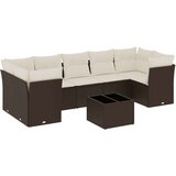 vidaXL 8-dijelni set vrtnih sofa s jastucima smeđi od poliratana | shoptok.hr