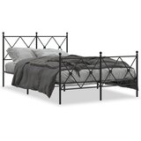  Metalni okvir kreveta uzglavlje i podnožje crni 120x200 cm | shoptok.hr