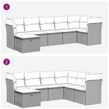  7-dijelni set vrtnih sofa od poliratana s jastucima smeđi | shoptok.hr