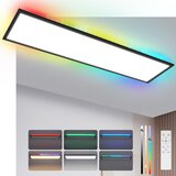 Nettlife ploščata LED stropna svetilka 100 × 25 cm, 24 W, zatemnilna, z RGB-osvetlitvijo, spreminjanjem barv in črnim daljinskim upravljalnikom, (5000491317) Cene