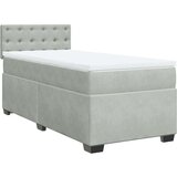 vidaXL Box spring postelja z vzmetnico svetlo siv 90x190 cm žamet | Shoptok.si