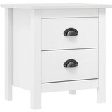 vidaXL Noćni ormarić Hill Range bijeli 46x35x49,5 cm masivna borovina Cijene