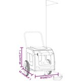 vidaXL Zeleni voziček za pse Poliester, Jeklo 124 x 53 x 53 cm Zložljiv | Shoptok.si