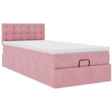 Otomanski okvir kreveta s madraca ružičasti 90x190cm baršunasti | shoptok.hr