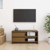 TV ormarić smeđa boja meda 80 x 31 x 39 cm od masivne borovine | shoptok.hr