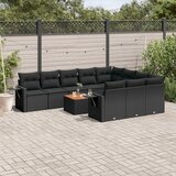  11-dijelni set vrtnih sofa od poliratana s jastucima crni Crna 62 x 62 x 69 cm | Shoptok.si