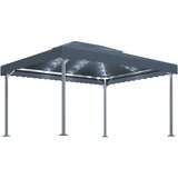 vidaXL Paviljon z LED lučkami 400x300 cm antraciten aluminij Cene