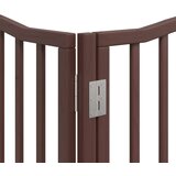 vidaXL Ograda za pse z vrati zložljiva 12 panelov rjava 960 cm les | Shoptok.si