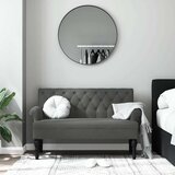  Klupa s naslonom tamno siva 120x62x75,5 cm tkanina | shoptok.hr