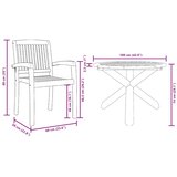  Vrtni set za objed 5 pcs Prirodna Čvrsto drvo akacije | shoptok.hr