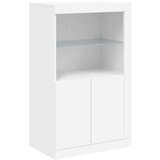 vidaXL Bočni ormarić s LED svjetlima bijeli od konstruiranog drva | shoptok.hr