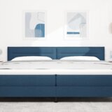  LED nočna omarica z linijami modra 100 cm tkanina, (22083479) | Shoptok.si