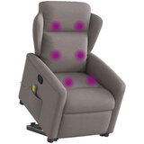 vidaXL Masažni naslonjač na podizanje od tkanine smeđesivi | shoptok.hr
