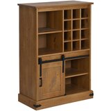  Vinska omara HALDEN s stojali za vino in drsnimi vrati Pine, (21828529) | Shoptok.si