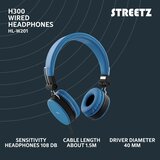 Streetz H300 Sklopive Slušalice s Mikrofonom, Plave | shoptok.hr