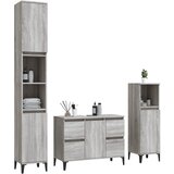  3-dijelni set kupaonskog namještaja siva boja hrasta drveni | shoptok.hr