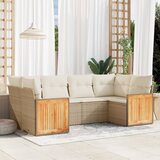 vidaXL 6-dijelni set vrtnih sofa s jastucima bež od poliratana | shoptok.hr