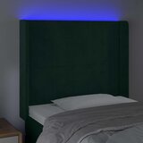  LED uzglavlje tamnozeleno 83x16x118/128 cm baršunasto | shoptok.hr