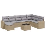 vidaXL 9-dijelni set vrtnih sofa s jastucima bež od poliratana | shoptok.hr