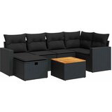 vidaXL 7-dijelni set vrtnih sofa od poliratana s jastucima crni | shoptok.hr