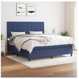 vidaXL Box spring postelja z vzmetnico modra 180x200 cm blag Cene