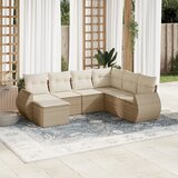 Maison Chic Seti vrtnega pohištva - Vrtna garnitura - Vrtni pohištvo set 7-delna z blazinami bež poli ratan, (21804722) | Shoptok.si