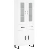  Visoka komoda bijela 69,5x34x180 cm konstruirano drvo Slike