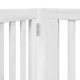 vidaXL Ograda za pse z vrati zložljiva 6 panelov bela 480 cm les | Shoptok.si