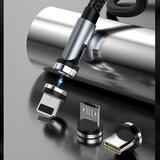 Dudao magnetski USB kabel + komplet utikača Lightning / USB Type C / Micro USB 3 A 1 m siva | shoptok.hr
