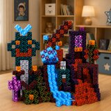  Set of Magnetic Blocks Cubes Cubes Pixels 3D Dark World 100 pcs. | shoptok.hr