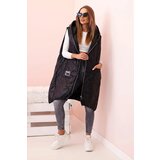 Kesi Włoski Women's quilted Plus Size vest with a hood zippered black | Shoptok.si