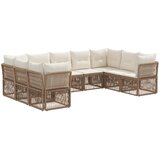 vidaXL Vrtna sedežna garnitura 9 pcs Bež poli ratan, (5000272053) | Shoptok.si