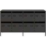  Komoda crna 135x39x73,5 cm hladno valjani čelik | shoptok.hr
