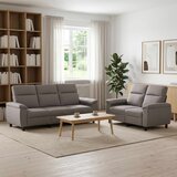  Set sofe 2 pcs Sivosmeđa Tkanina Slike