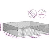 Vanjski kavez za pse od pocinčanog čelika 4 x 4 x 1 m | shoptok.hr