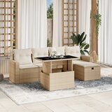 vidaXL 6-dijelni set vrtnih sofa s jastucima bež od poliratana | shoptok.hr