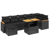  8-dijelni set vrtnih sofa od poliratana s jastucima crni | shoptok.hr