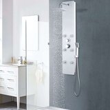 vidaXL Panelna enota za tuš steklo 25x44,6x130 cm bela | Shoptok.si