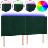  LED uzglavlje tamnozeleno 203 x 16 x 118/128 cm baršunasto | shoptok.hr